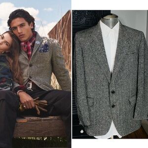 Vintage Fingal Ireland Wool Herringbone Donegal Tweed‎ Sport Coat 42R